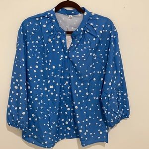 Ladies Polka Dot 3/4 Blouse